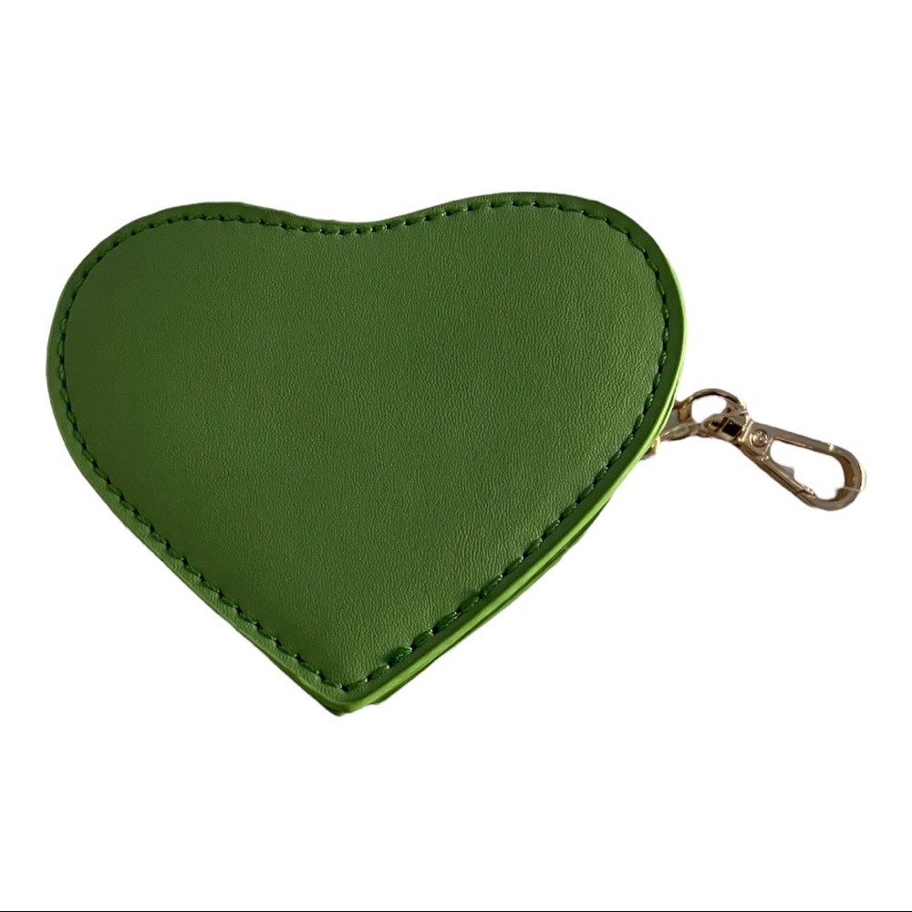 Nordstrom BP Heart Zip Pouch. Green. Brand New.